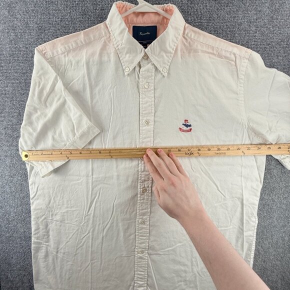 Faconnable Club *** 2XL Short Sleeve Button-Down White French Shirt Men Solid - Picture 9 of 16